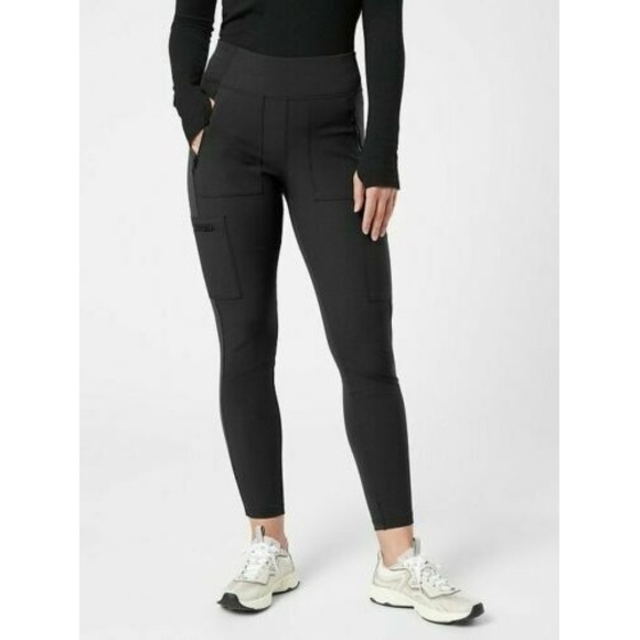 Athleta Headlands Hybrid Cargo High Rise Tight Black Leggings #353474 6 Tall - Picture 1 of 5